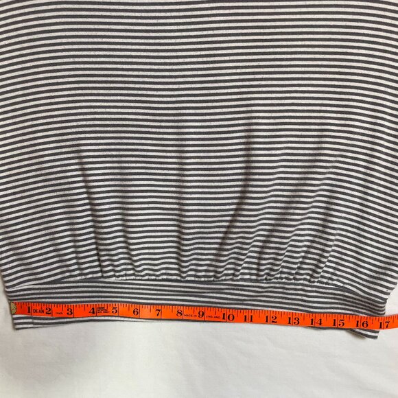 Eberjey French Terry Top Size Large Striped White Gray Dolman Long Sleeves - Picture 8 of 11